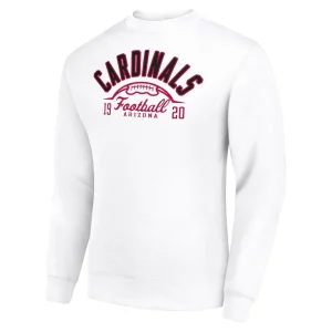 Arizona cardinals starter half ball team graphic tri blend fleece pullover sweatshirt White M