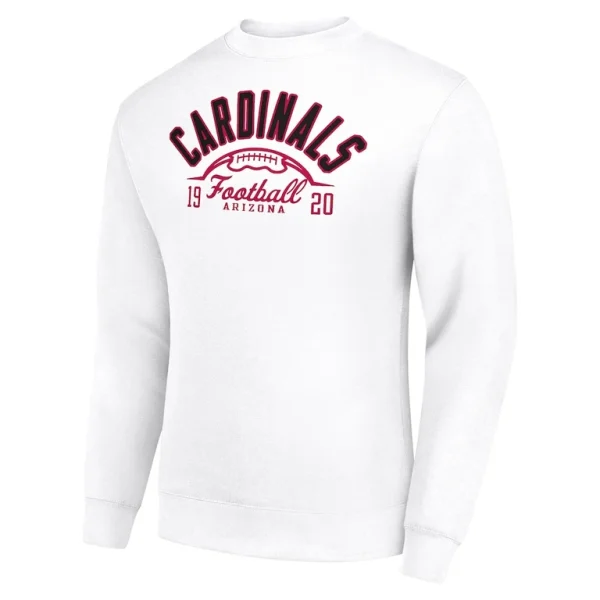 Arizona cardinals starter half ball team graphic tri blend fleece pullover sweatshirt White M