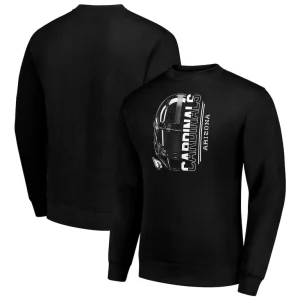 Arizona cardinals starter half helmet team graphic tri blend fleece pullover sweatshirt Black