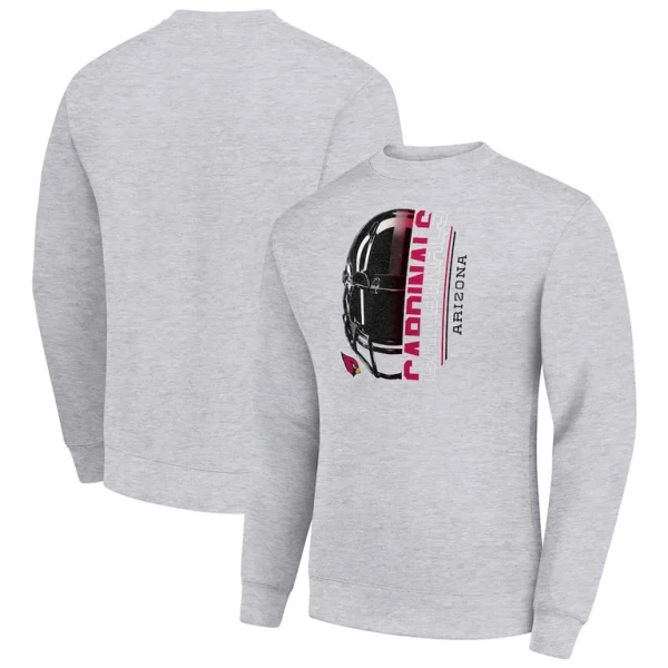 Arizona cardinals starter half helmet team graphic tri blend fleece pullover sweatshirt Heather gray