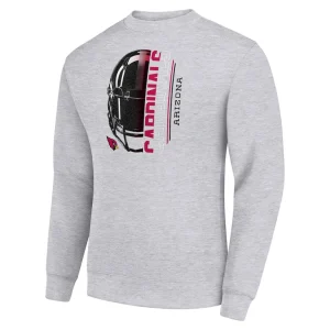 Arizona cardinals starter half helmet team graphic tri blend fleece pullover sweatshirt Heather gray M