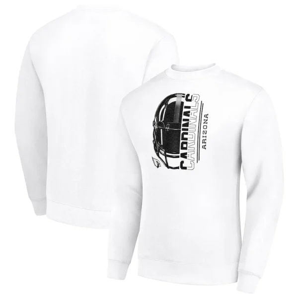 Arizona cardinals starter half helmet team graphic tri blend fleece pullover sweatshirt White
