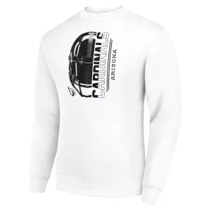 Arizona cardinals starter half helmet team graphic tri blend fleece pullover sweatshirt White M