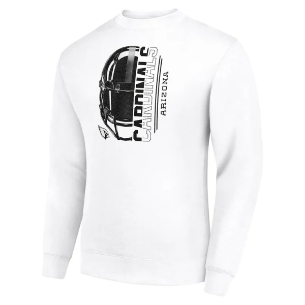 Arizona cardinals starter half helmet team graphic tri blend fleece pullover sweatshirt White M
