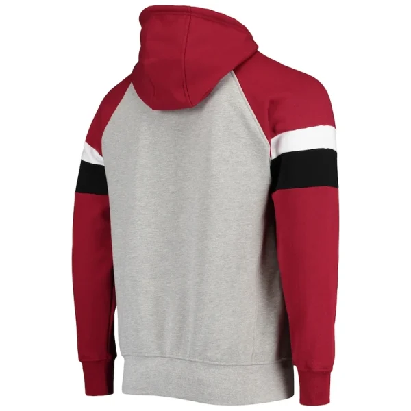 Arizona cardinals starter home run raglan pullover hoodie Heathered graycardinal L
