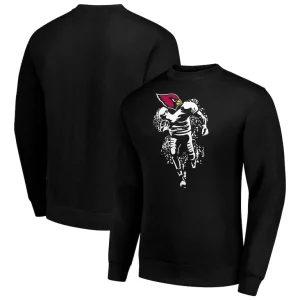 Arizona cardinals starter logoface team graphic tri blend fleece pullover sweatshirt Black