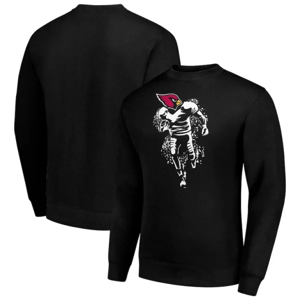 Arizona cardinals starter logoface team graphic tri blend fleece pullover sweatshirt Black
