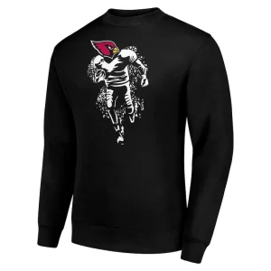 Arizona cardinals starter logoface team graphic tri blend fleece pullover sweatshirt Black M