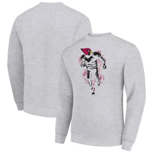 Arizona cardinals starter logoface team graphic tri blend fleece pullover sweatshirt Heather gray