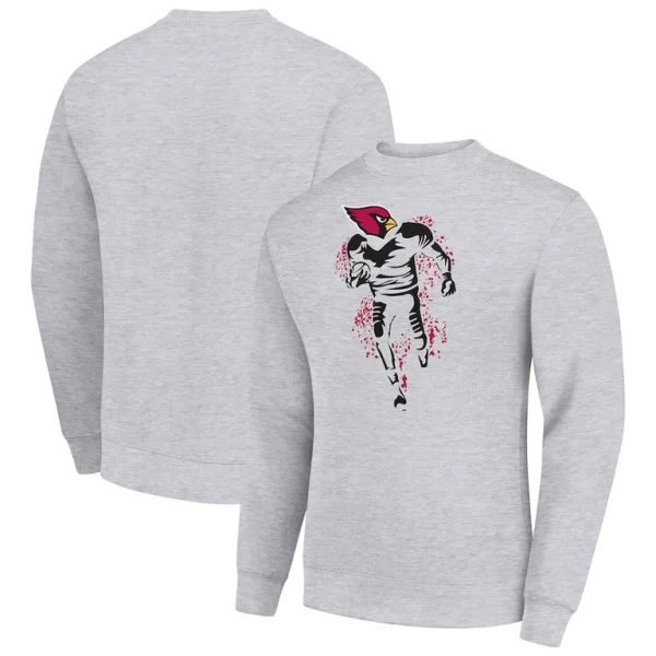 Arizona cardinals starter logoface team graphic tri blend fleece pullover sweatshirt Heather gray