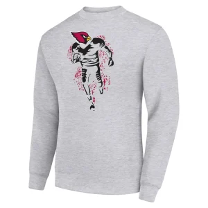 Arizona cardinals starter logoface team graphic tri blend fleece pullover sweatshirt Heather gray M