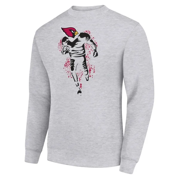 Arizona cardinals starter logoface team graphic tri blend fleece pullover sweatshirt Heather gray M