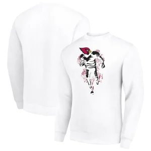Arizona cardinals starter logoface team graphic tri blend fleece pullover sweatshirt White