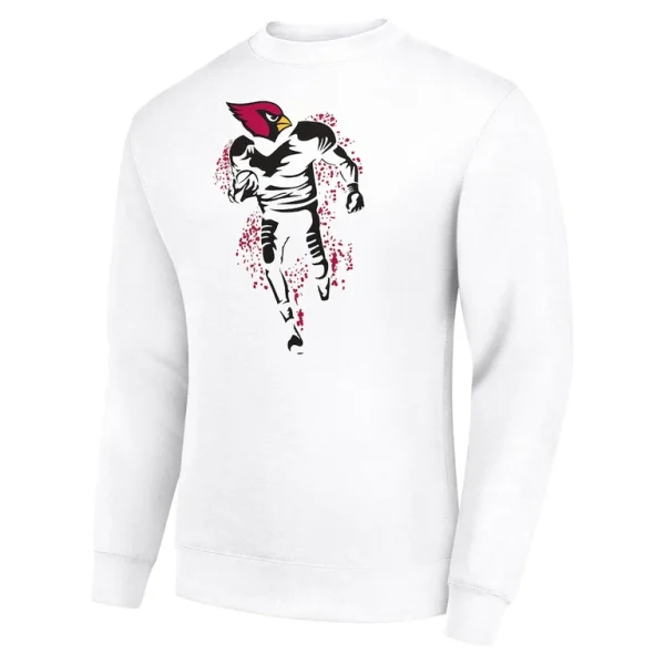 Arizona cardinals starter logoface team graphic tri blend fleece pullover sweatshirt White M