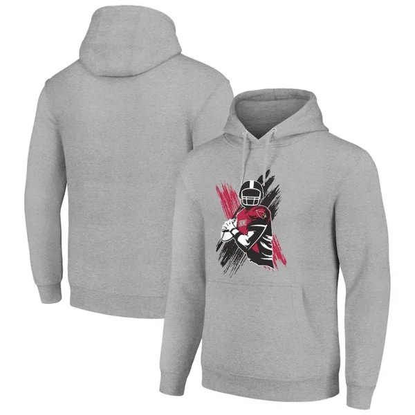 Arizona cardinals starter player x fleece pullover hoodie Heather gray