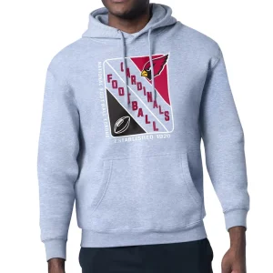 Arizona cardinals starter shield logo pullover hoodie Heather gray