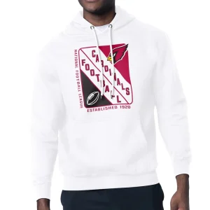 Arizona cardinals starter shield logo pullover hoodie White