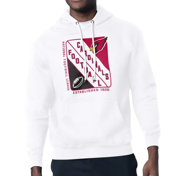 Arizona cardinals starter shield logo pullover hoodie White