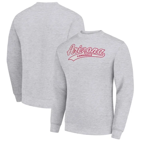 Arizona cardinals starter tailsweep team graphic tri blend fleece pullover sweatshirt Heather gray