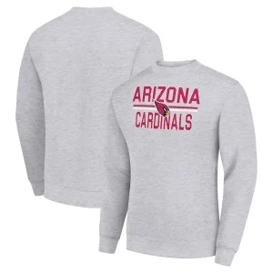 Arizona cardinals starter team mesh print graphic pullover sweatshirt Heather gray