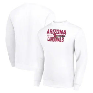 Arizona cardinals starter team mesh print graphic pullover sweatshirt White