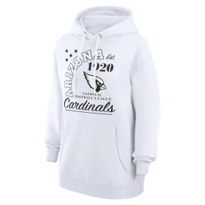 Arizona cardinals starter unisex arch team fleece pullover hoodie White M