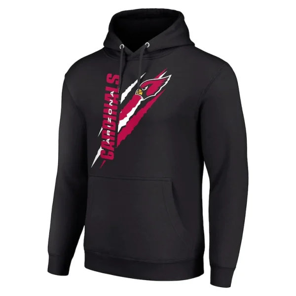 Arizona cardinals starter unisex color scratch fleece pullover hoodie Black M