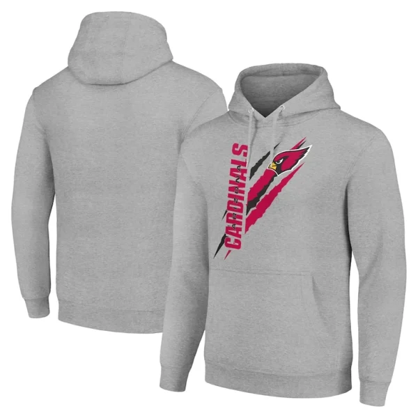 Arizona cardinals starter unisex color scratch fleece pullover hoodie Heather gray