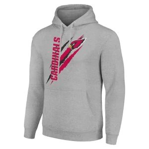 Arizona cardinals starter unisex color scratch fleece pullover hoodie Heather gray M