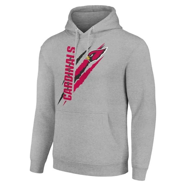 Arizona cardinals starter unisex color scratch fleece pullover hoodie Heather gray M