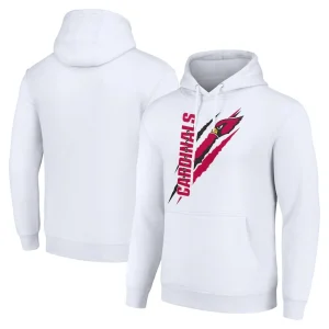 Arizona cardinals starter unisex color scratch fleece pullover hoodie White