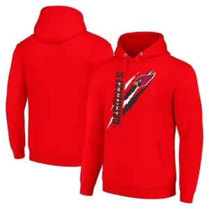 Arizona cardinals starter unisex color scratch fleece pullover hoodie cardinal Cardinal