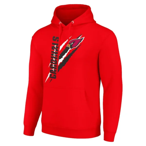 Arizona cardinals starter unisex color scratch fleece pullover hoodie cardinal Cardinal M