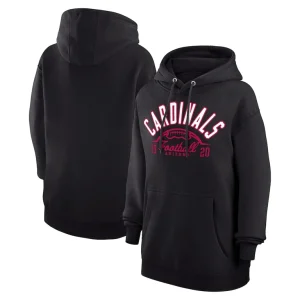 Arizona cardinals starter unisex half ball team fleece pullover hoodie Black