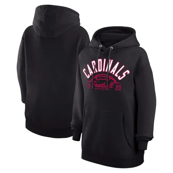 Arizona cardinals starter unisex half ball team fleece pullover hoodie Black