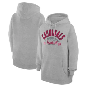 Arizona cardinals starter unisex half ball team fleece pullover hoodie Heather gray