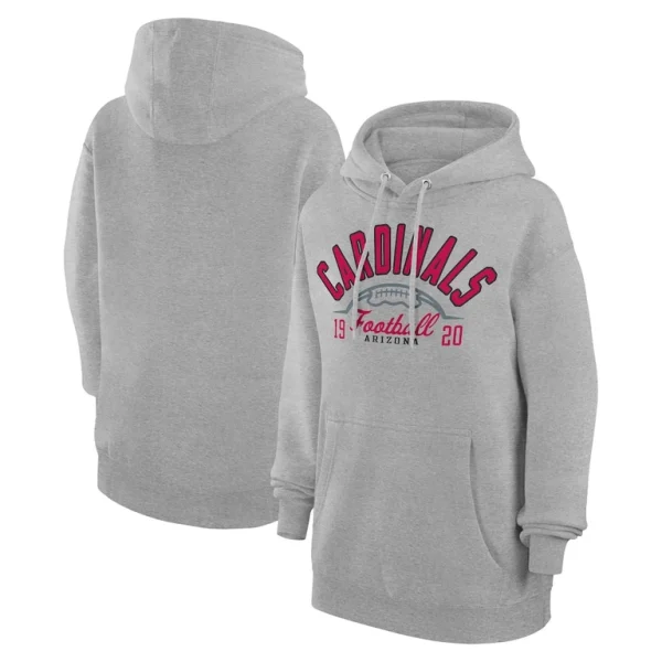 Arizona cardinals starter unisex half ball team fleece pullover hoodie Heather gray
