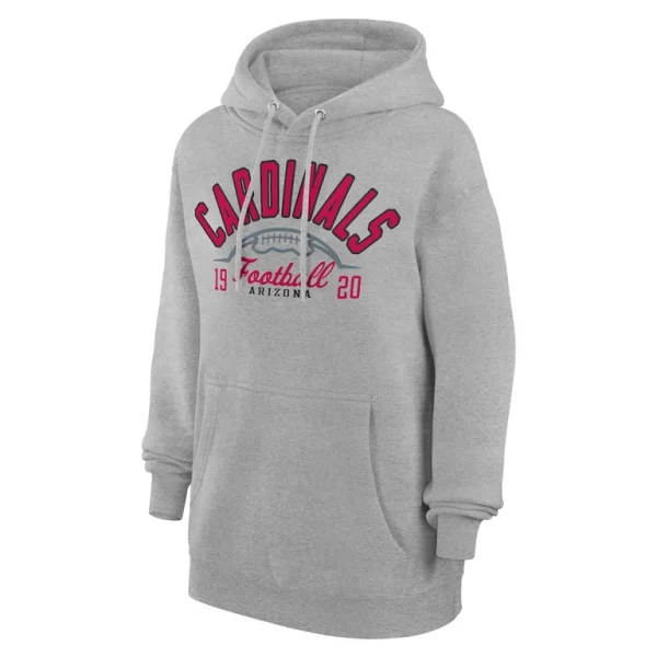 Arizona cardinals starter unisex half ball team fleece pullover hoodie Heather gray M