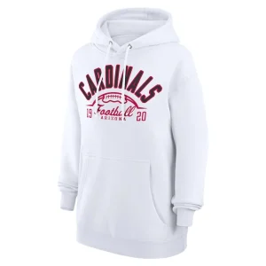 Arizona cardinals starter unisex half ball team fleece pullover hoodie White M