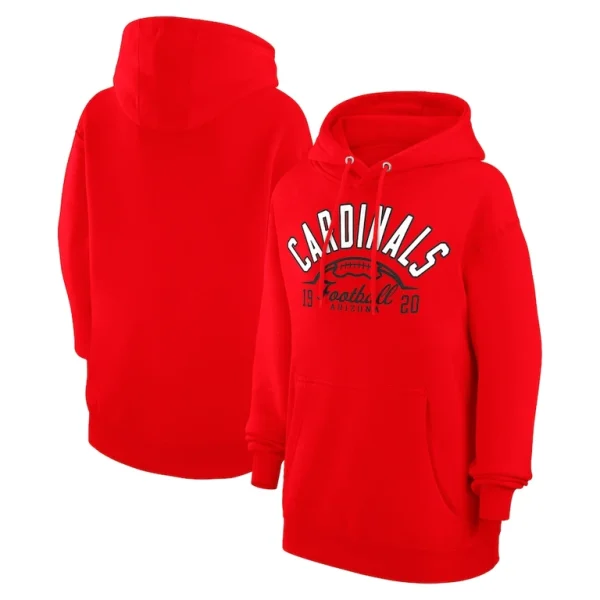 Arizona cardinals starter unisex half ball team fleece pullover hoodie cardinal Cardinal