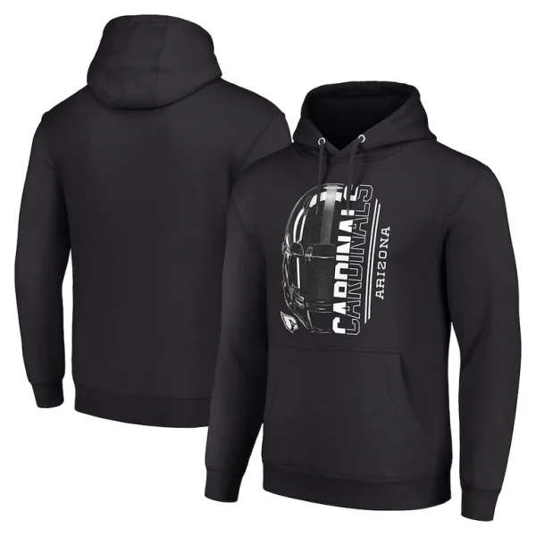 Arizona cardinals starter unisex half helmet logo pullover hoodie Black