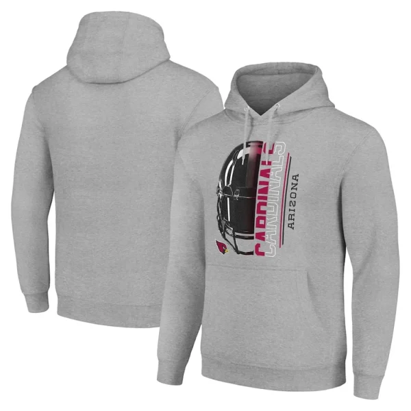 Arizona cardinals starter unisex half helmet logo pullover hoodie Heather gray