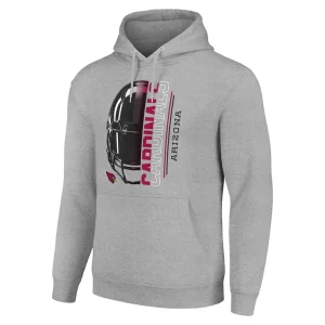 Arizona cardinals starter unisex half helmet logo pullover hoodie Heather gray M
