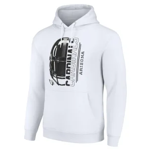 Arizona cardinals starter unisex half helmet logo pullover hoodie White M
