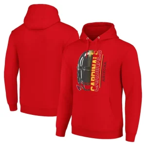 Arizona cardinals starter unisex half helmet logo pullover hoodie cardinal Cardinal
