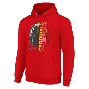 Arizona cardinals starter unisex half helmet logo pullover hoodie cardinal Cardinal M