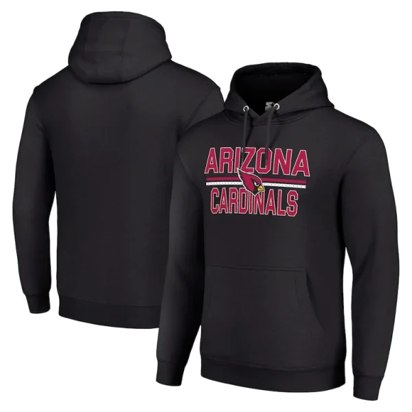 Arizona cardinals starter unisex team mesh print graphic tri blend pullover hoodie Black