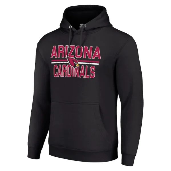 Arizona cardinals starter unisex team mesh print graphic tri blend pullover hoodie Black M