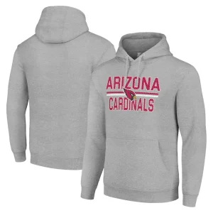 Arizona cardinals starter unisex team mesh print graphic tri blend pullover hoodie Heather gray