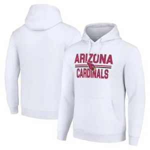 Arizona cardinals starter unisex team mesh print graphic tri blend pullover hoodie White